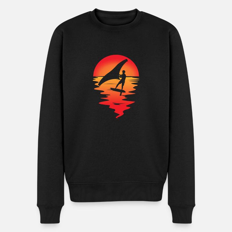 Wing Foiling Surf Surfing Surfer - Männer Premium Bio Pullover - Schwarz