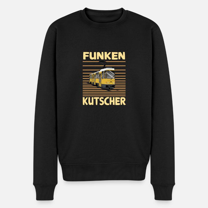 Funkenkutscher Retro Trambahn KT4D Straßenbahn - Männer Premium Bio Pullover - Schwarz
