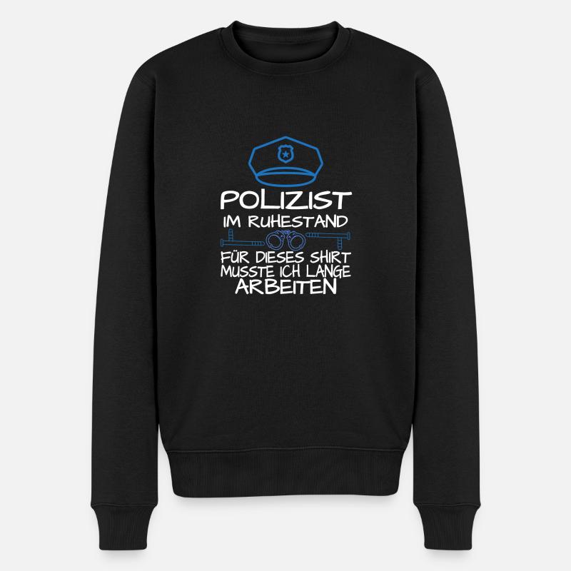 Polizist im Ruhestand Verabschiedung in Pension - Männer Premium Bio Pullover - Schwarz
