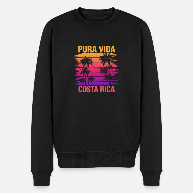 Pura Vida und Costa Rica Geschenk - Männer Premium Bio Pullover - Schwarz