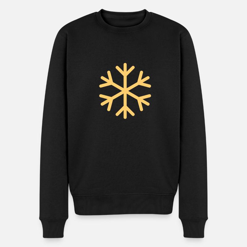 Schneeflocke - Männer Premium Bio Pullover - Schwarz