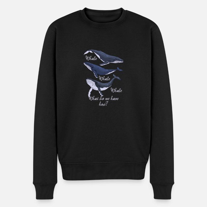 Drôle de baleine Pun Baleine Baleine Baleine Baleine Qu’avons-nous avons - Pull Premium bio Homme - noir