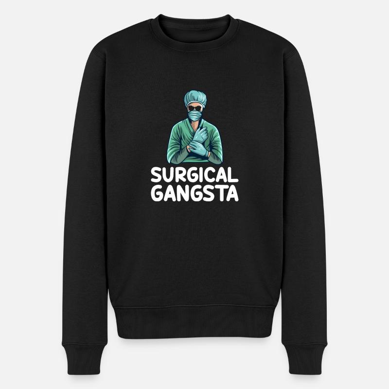 Technologue chirurgical Gangsta Tech Drôle - Pull Premium bio Homme - noir