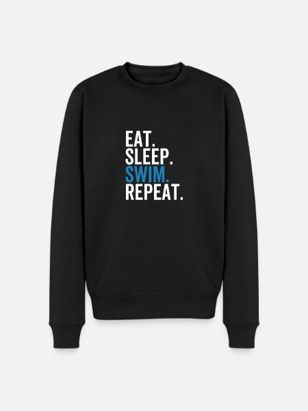 Eat Sleep Swim Repeat - Men's Premium Organic Jumper - black