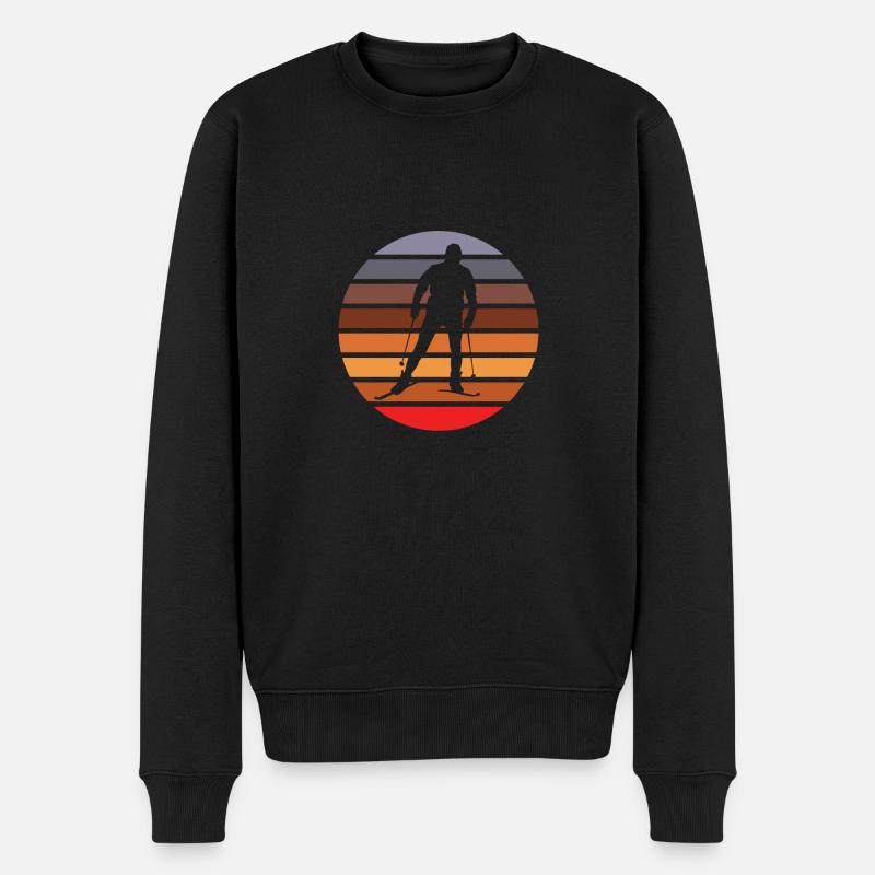 Ski Langlauf Langläufer - Männer Premium Bio Pullover - Schwarz