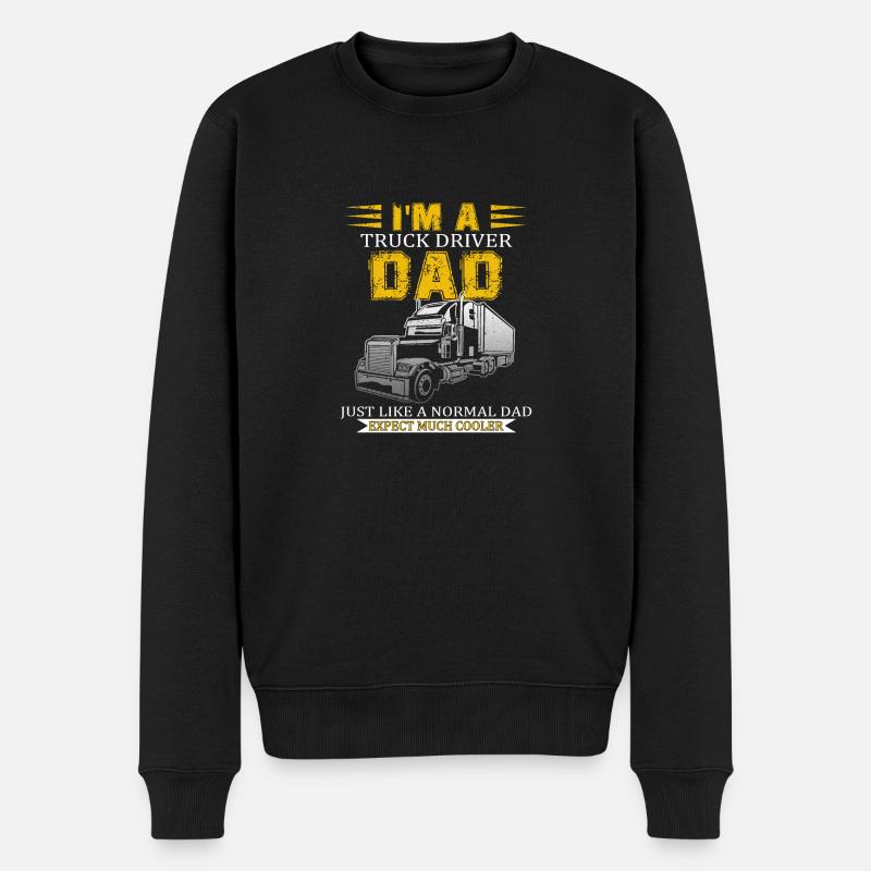 chauffeur de camion papa - Pull Premium bio Homme - noir