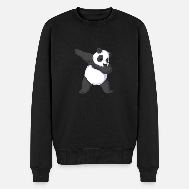 Panda Dabbing - Männer Premium Bio Pullover - Schwarz