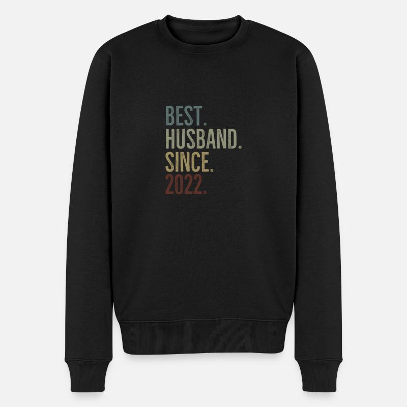 Bester Ehemann seit 2022 - Männer Premium Bio Pullover - Schwarz