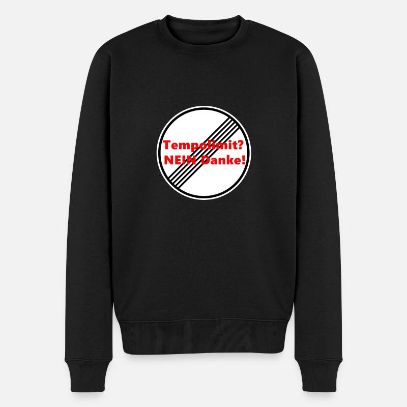 Tempolimit nein, Danke. No Speed Limit! - Männer Premium Bio Pullover - Schwarz
