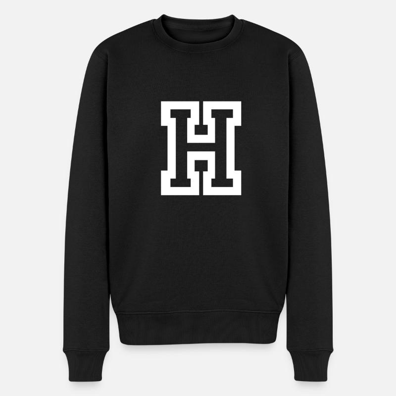 Lettre H - Pull Premium bio Homme - noir