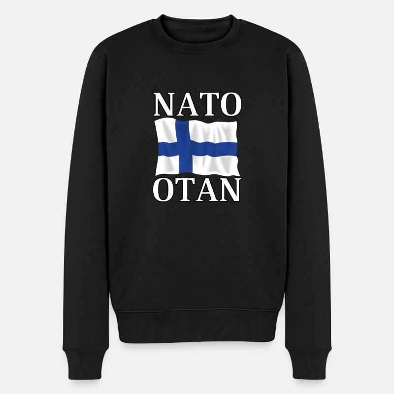 NATO otaN og Finlands flag - Økologisk premium-sweatshirt til mænd - sort