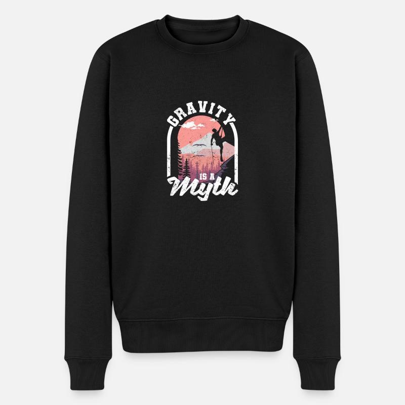 Schwerkraft ist ein Mythos Felsklettern Bergsport - Männer Premium Bio Pullover - Schwarz