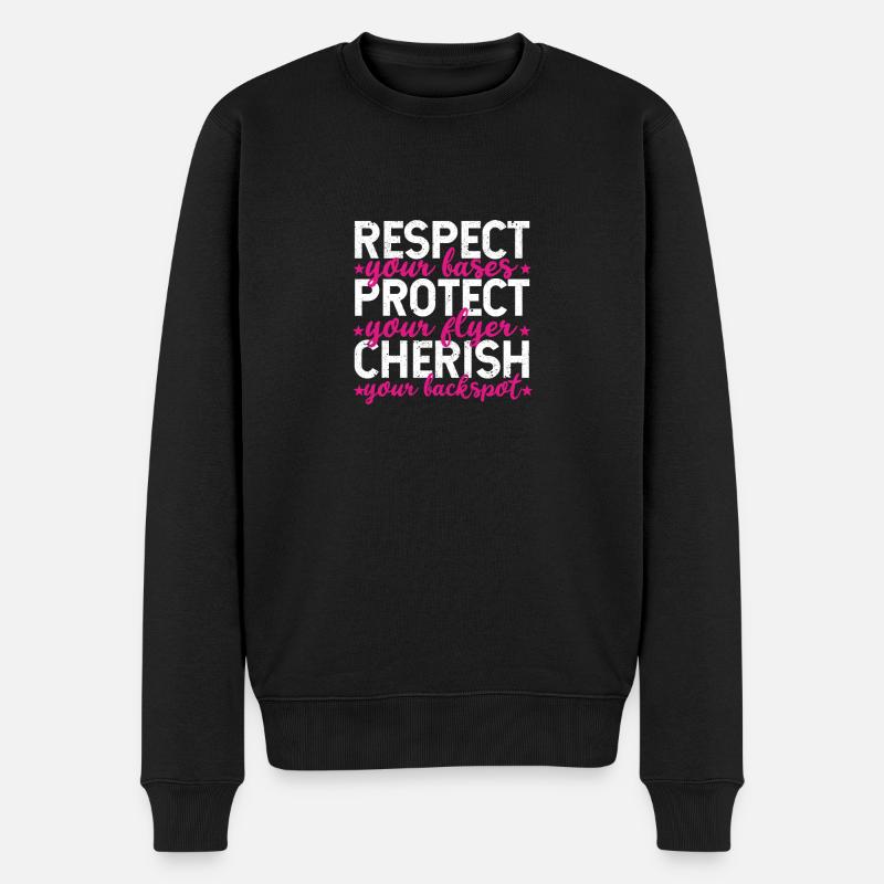 Respektiere deine Basen Schütze deinen Flyer - Männer Premium Bio Pullover - Schwarz