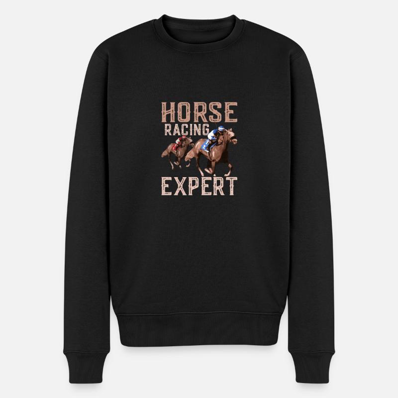 Expert en courses de chevaux Jeu de chevaux Jockey - Pull Premium bio Homme - noir