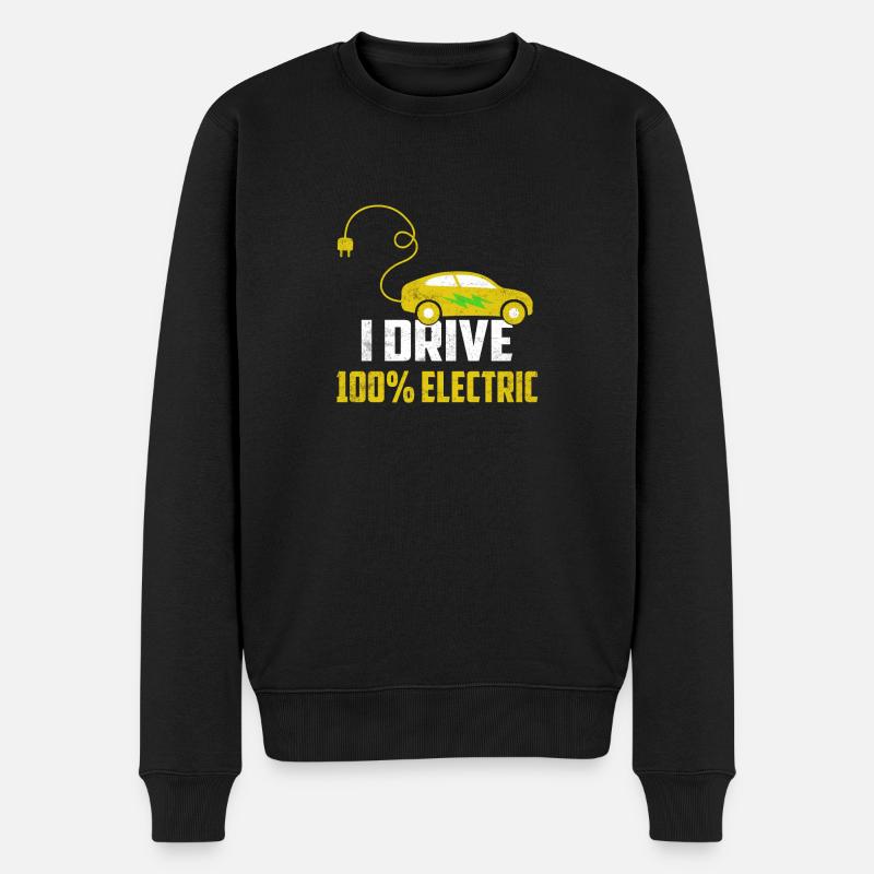 I Drive 100% Electric Mobility EV Car Driver - Männer Premium Bio Pullover - Schwarz