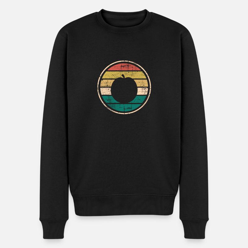 Apricot Fruit Lover Retro Veggie Diet Gift idea - Männer Premium Bio Pullover - Schwarz
