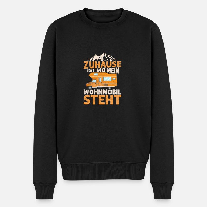 Zuhause ist wo mein Wohnmobil steht Camper Campin - Männer Premium Bio Pullover - Schwarz