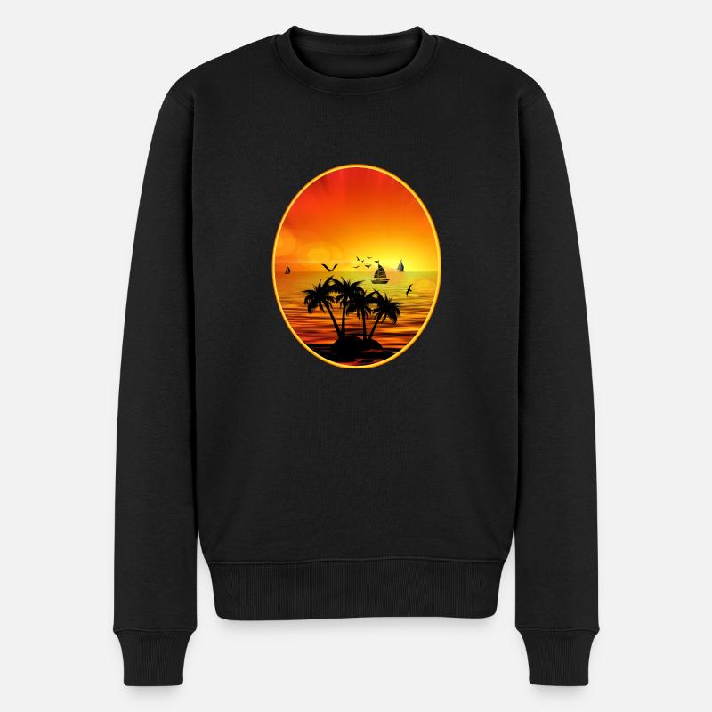 tee shirt vacances - Pull Premium bio Homme - noir