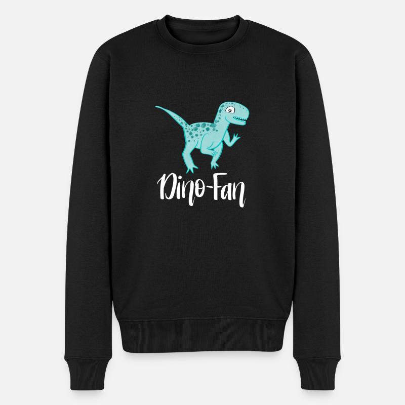Dino Fan - Männer Premium Bio Pullover - Schwarz