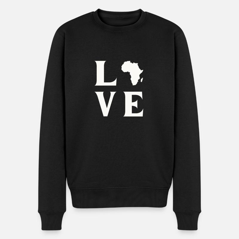 Love Afrika - Männer Premium Bio Pullover - Schwarz