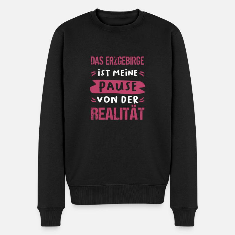 Das Erzgebirge ist meine Pause - Männer Premium Bio Pullover - Schwarz