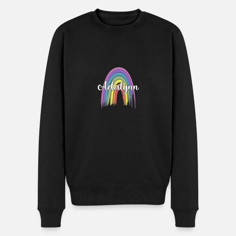 ADALYNN Rainbow Cursive - Pull Premium bio Homme - noir