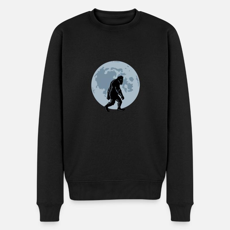 Bigfoot Nachtspaziergang - Männer Premium Bio Pullover - Schwarz