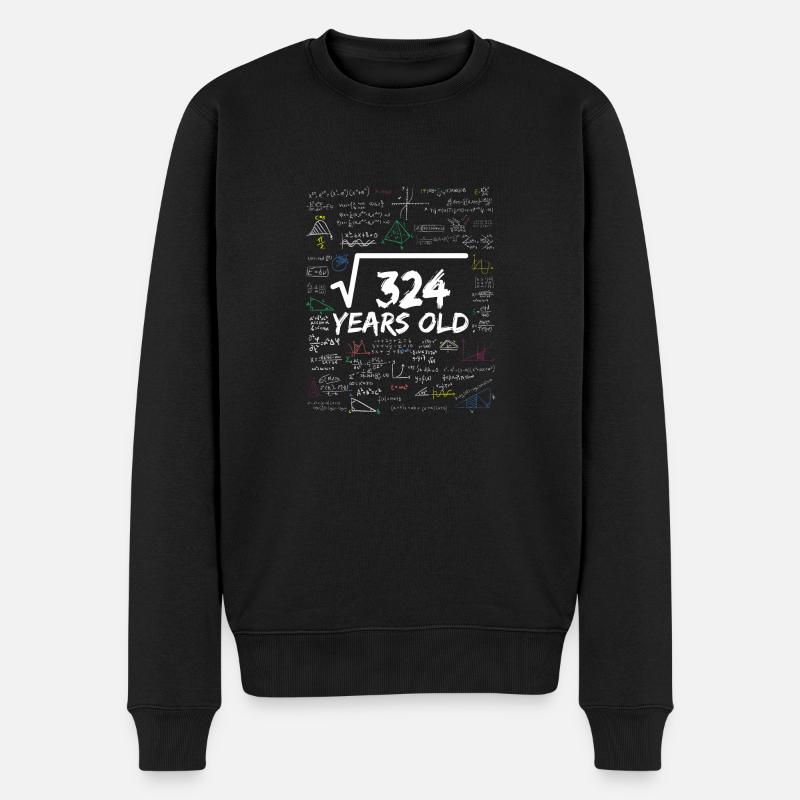 Racine carrée de 324 18TH Funny Math Birthday - Pull Premium bio Homme - noir