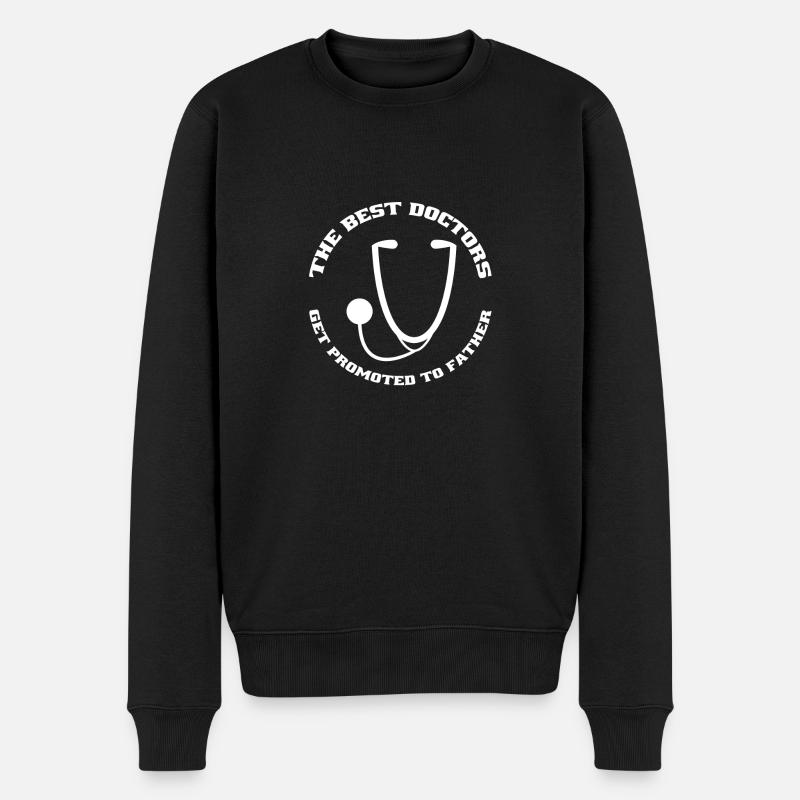 Krankenpfleger Doktor Vater Arzthelfer Papa Arzt - Männer Premium Bio Pullover - Schwarz