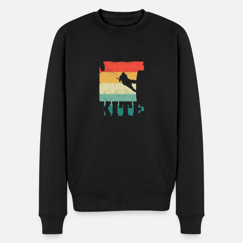 KITE Kiteboarding Kiten Kitesurfen Kitesurf - Männer Premium Bio Pullover - Schwarz