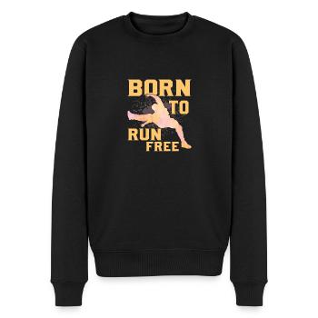 Born To Run Free Traceur Parkour Free Running - Männer Premium Bio Pullover - Schwarz - Vorne - Nico (187cm)