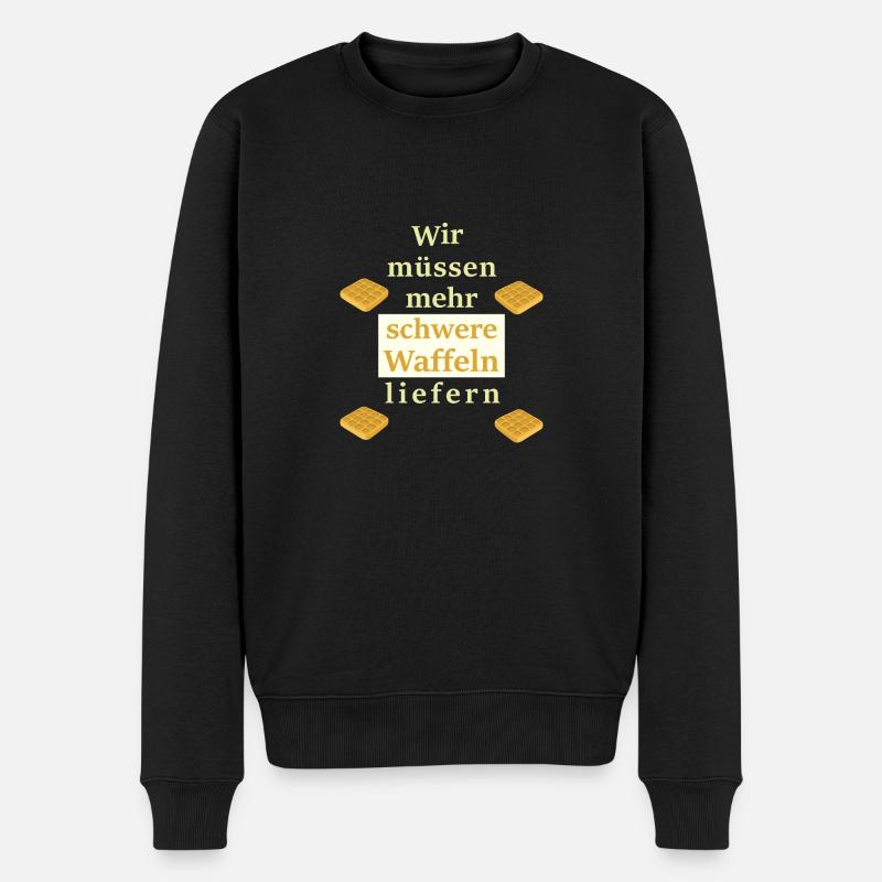 schwere Waffeln - Männer Premium Bio Pullover - Schwarz