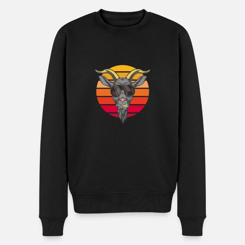 Bergziege Cool - Männer Premium Bio Pullover - Schwarz