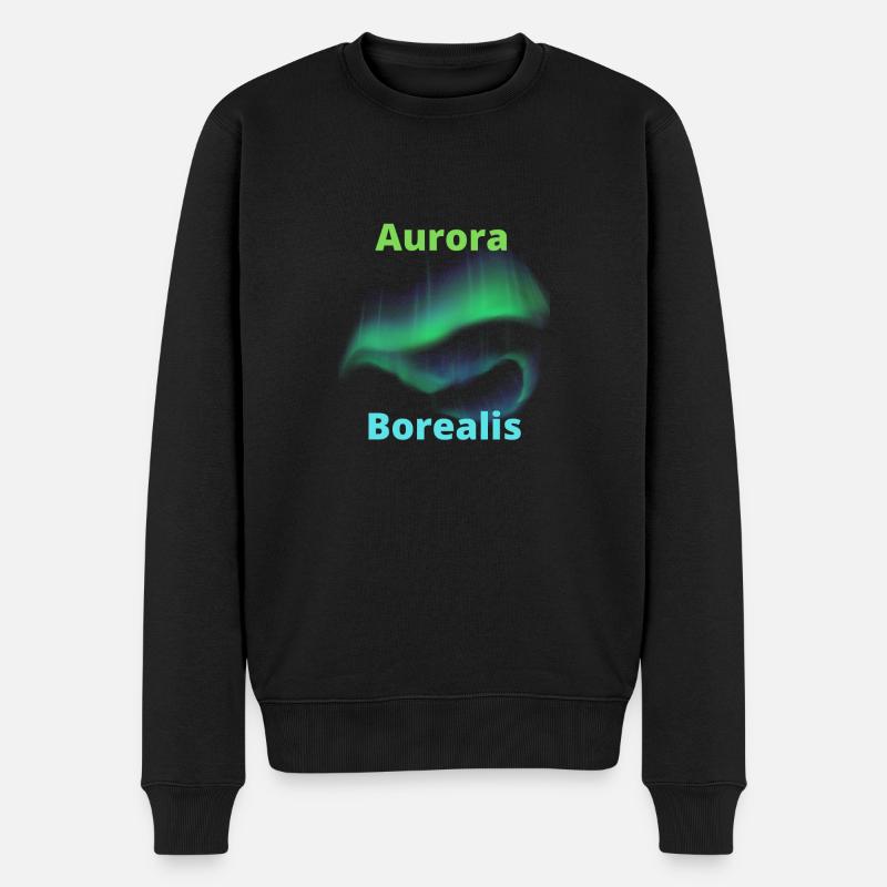 Aurora Borealis - Männer Premium Bio Pullover - Schwarz
