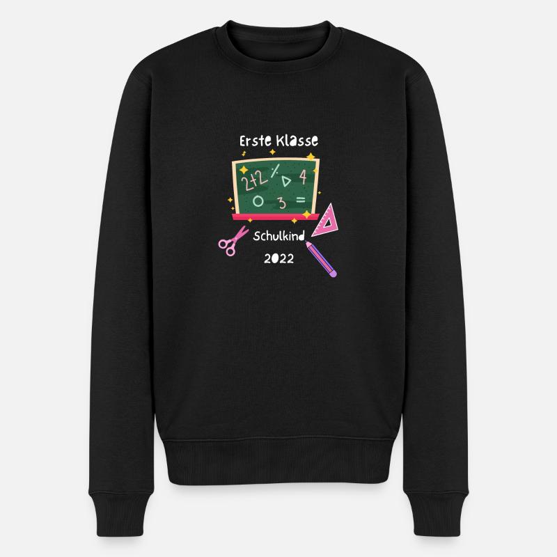 Erste Klasse Schulkind - Männer Premium Bio Pullover - Schwarz