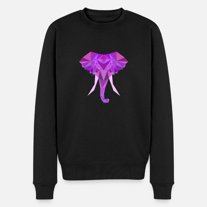Elephant Low Poly Polygon - Men's Premium Organic Jumper - black