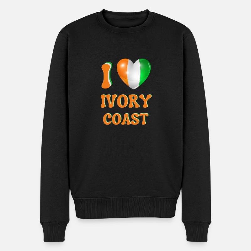 I love Ivory Coast - Pull Premium bio Homme - noir