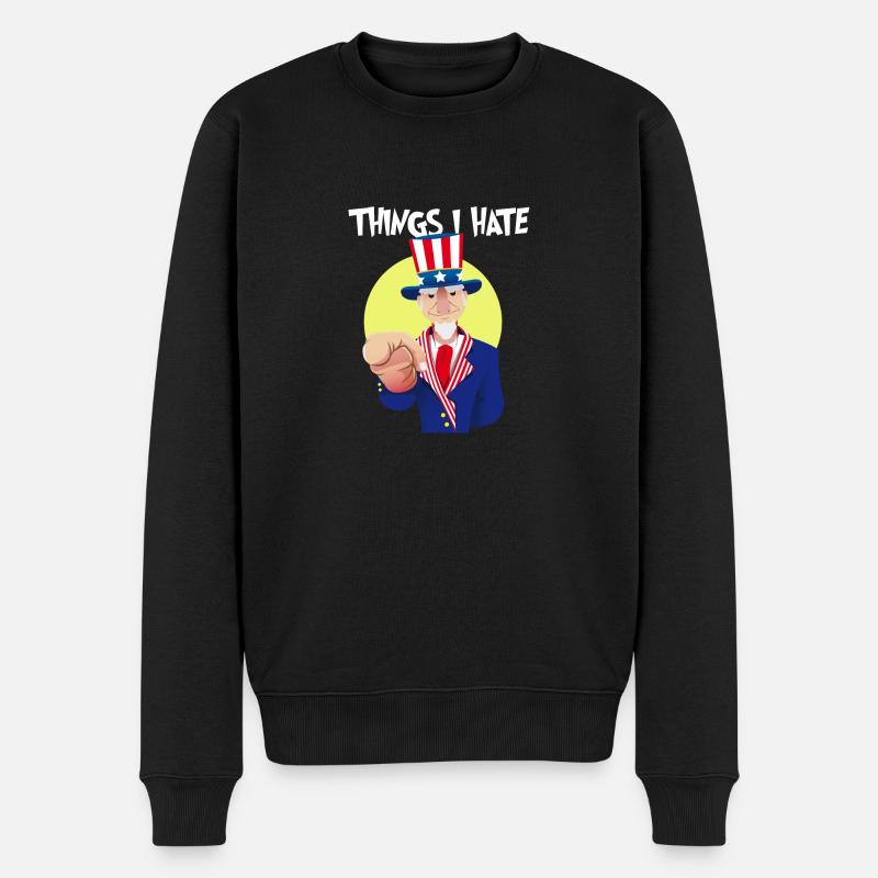 Dinge die ich hasse Dich Menschen Misanthrop Hass - Männer Premium Bio Pullover - Schwarz