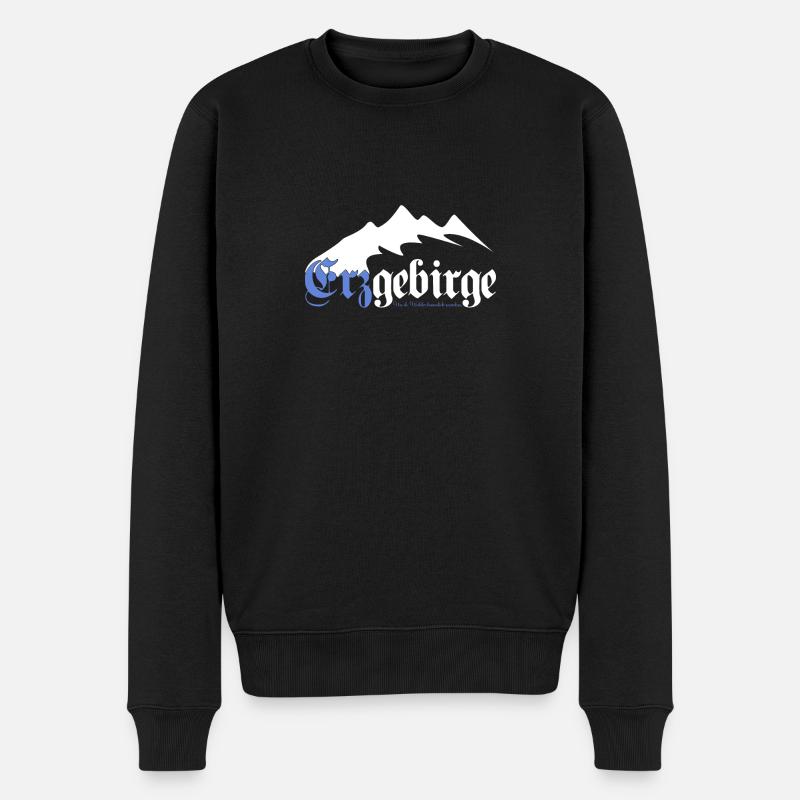 Erzgebirge Berg Wandern Walder Rauschen - Männer Premium Bio Pullover - Schwarz