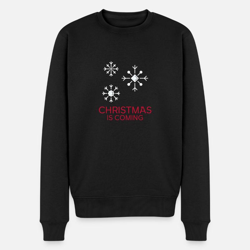 Christmas is coming - Männer Premium Bio Pullover - Schwarz