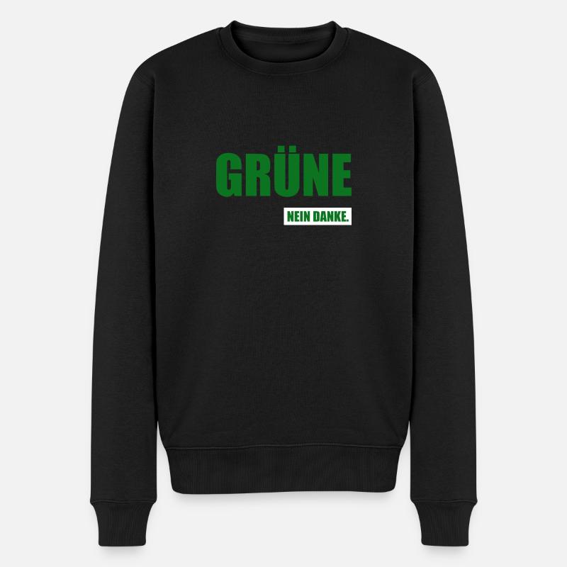 Grüne Nein Danke - Männer Premium Bio Pullover - Schwarz