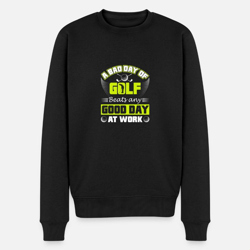 Bad Day of Golf - Männer Premium Bio Pullover - Schwarz