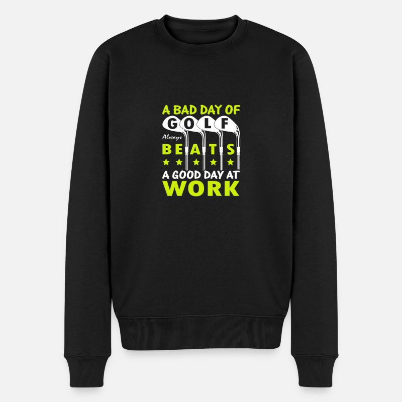 golf beats work - Männer Premium Bio Pullover - Schwarz