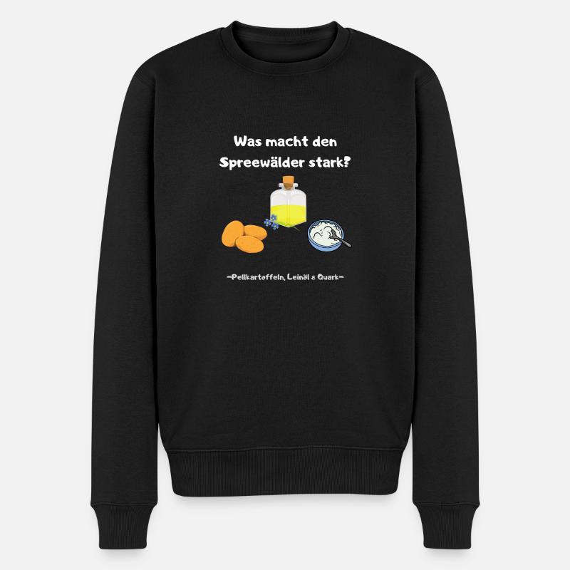 Was macht den Spreewälder stark? - Männer Premium Bio Pullover - Schwarz