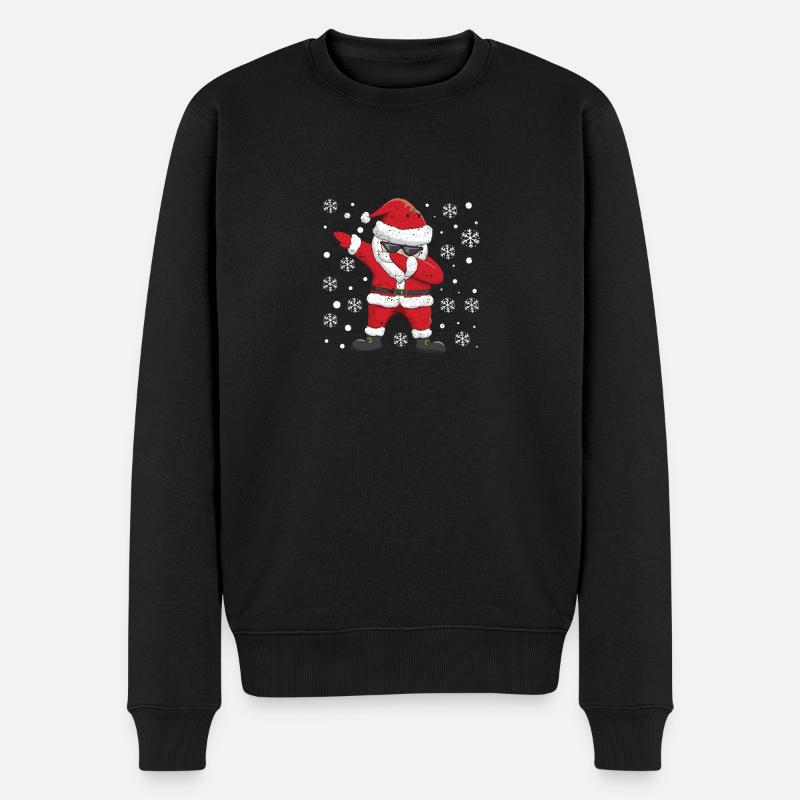 Dabbing Weihnachtsmann Weihnachten Pyjamas Funny - Männer Premium Bio Pullover - Schwarz