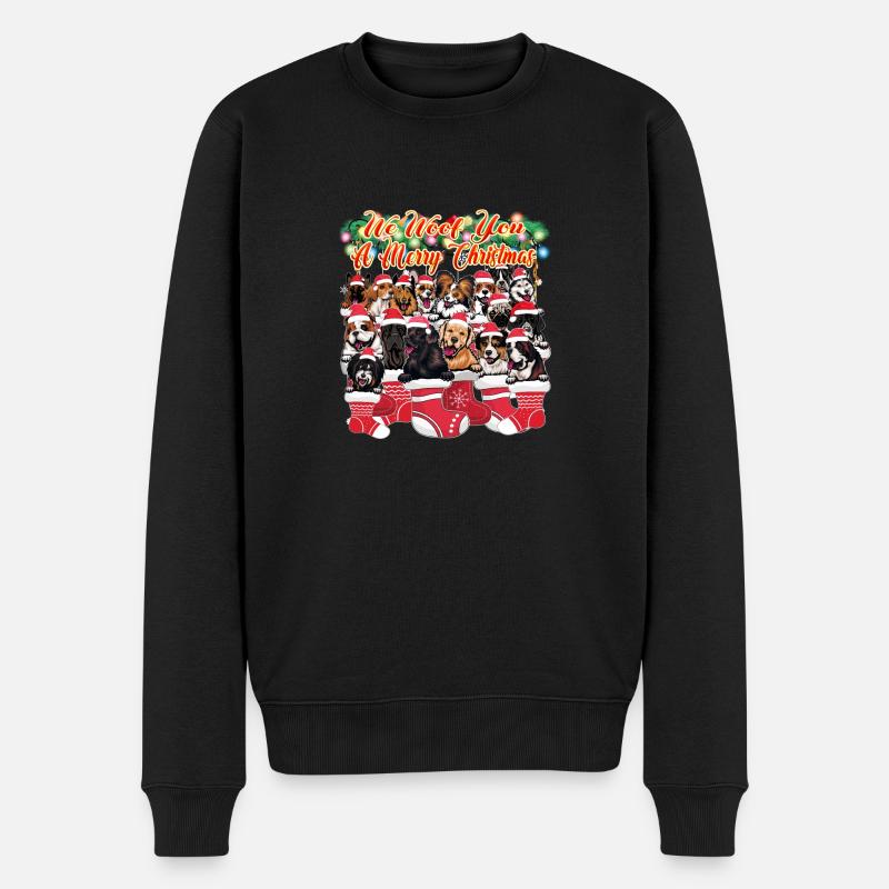 Funny Dog Christmas Pun - Décoration pour chiens mignons - Pull Premium bio Homme - noir