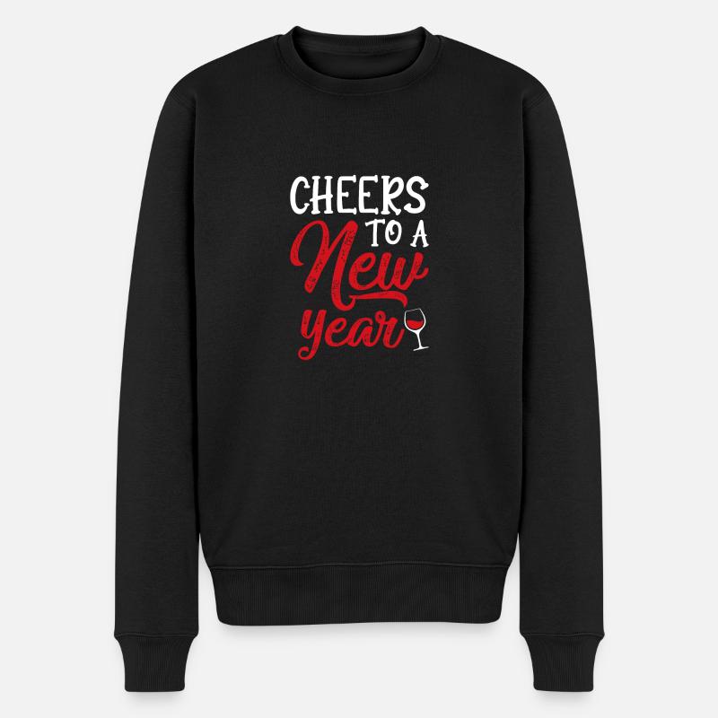 1 Cheers to a new year - Männer Premium Bio Pullover - Schwarz