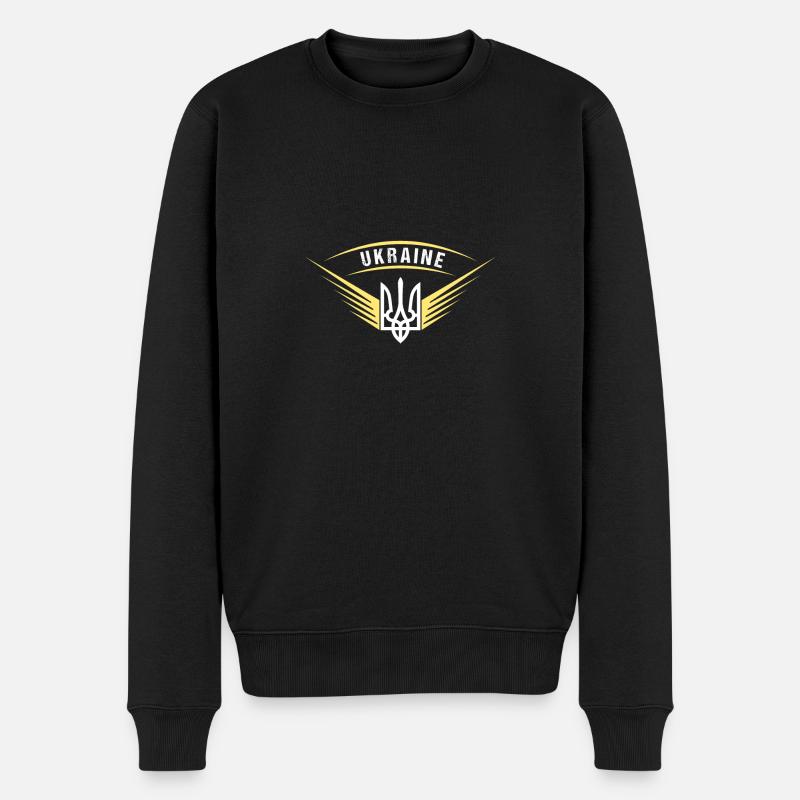Ukraine Friede Flügel - Männer Premium Bio Pullover - Schwarz