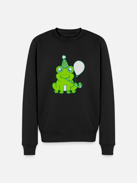 Birthday-celebrating little frog - Men's Premium Organic Jumper - black