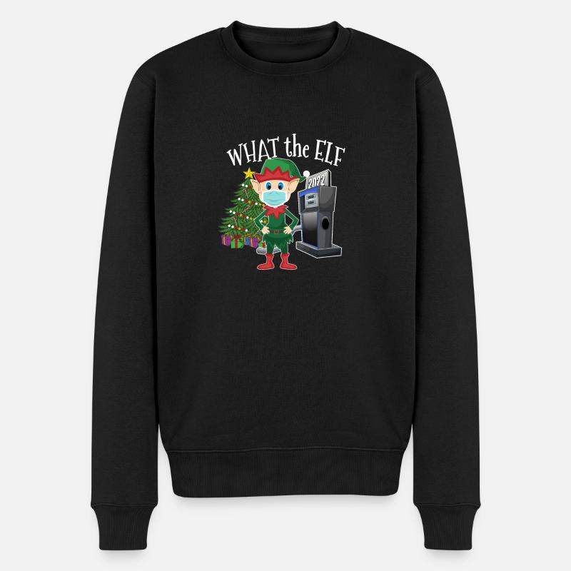 Elf mit Maske Teures Gas Was der Elf - Männer Premium Bio Pullover - Schwarz